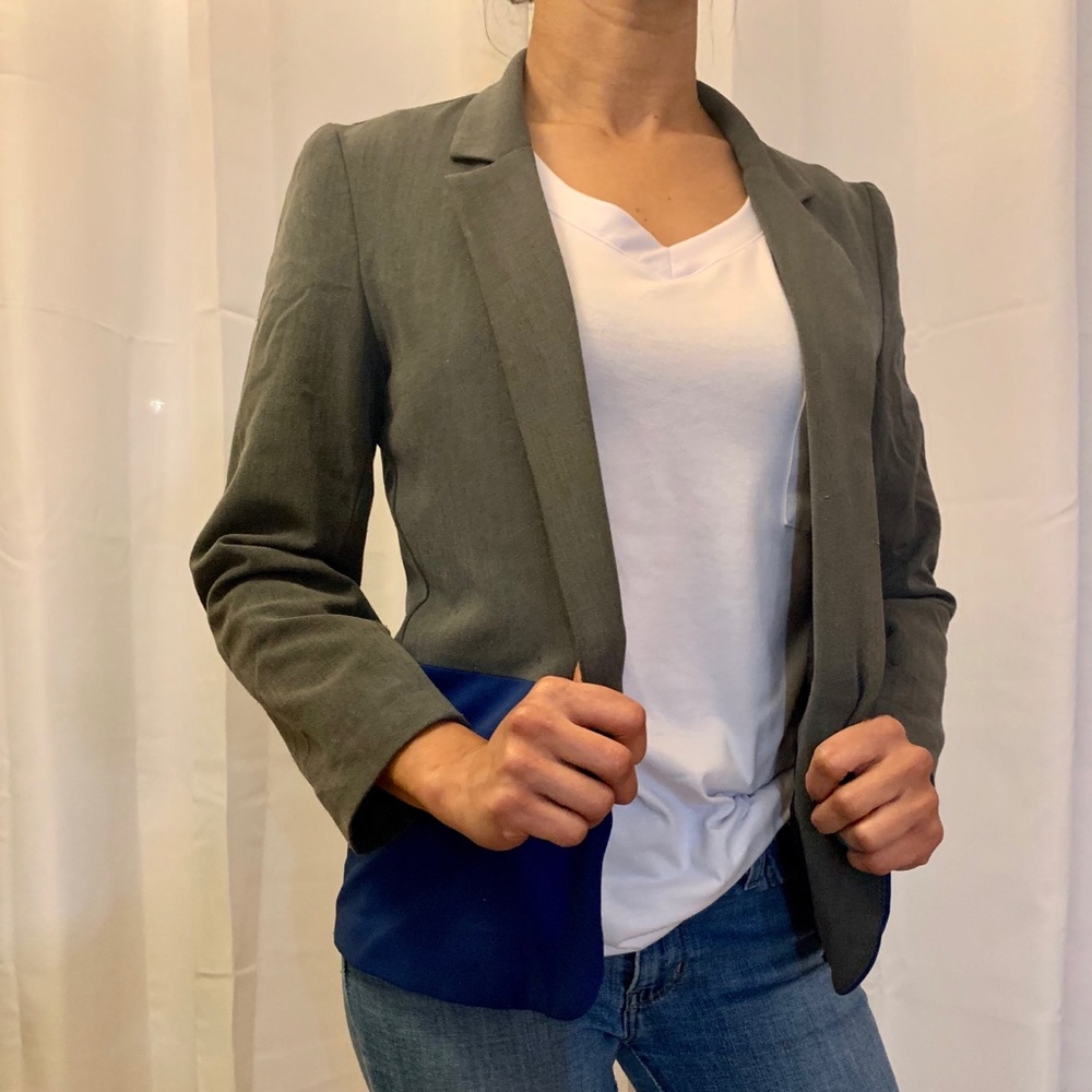 Silence + Noise small color block blazer